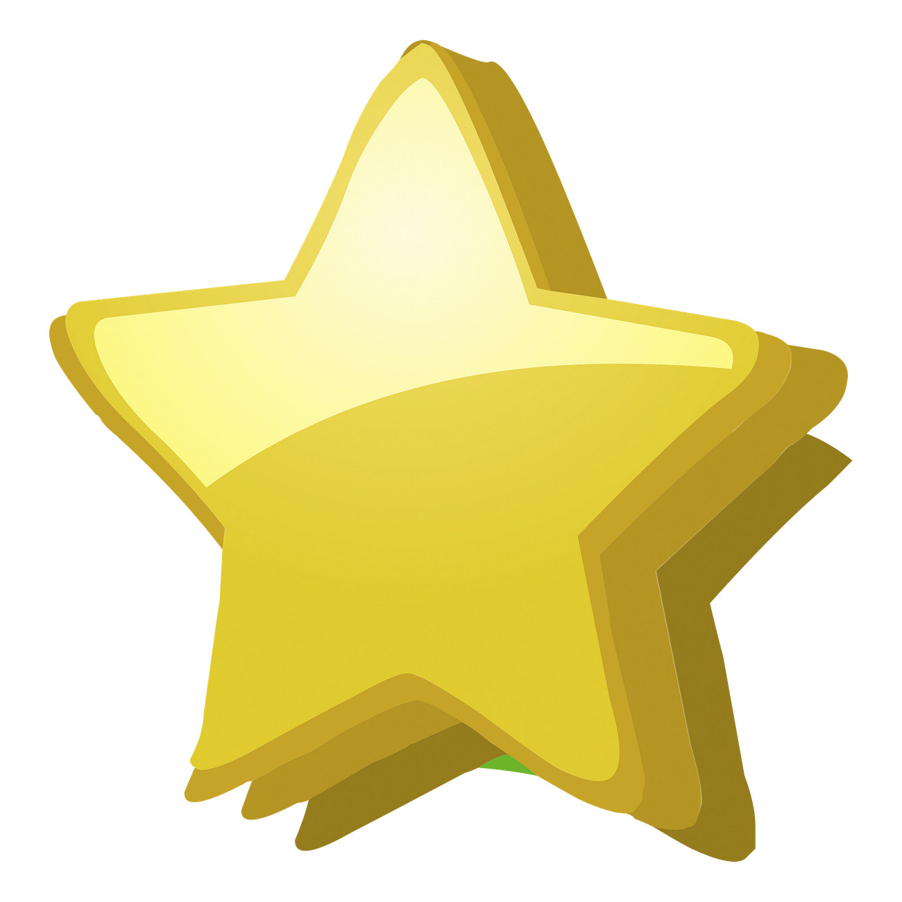 Gold star png sticker, 3D